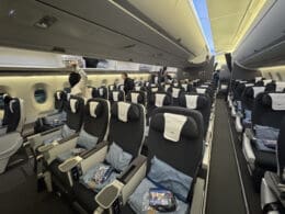 a plane with many seats
