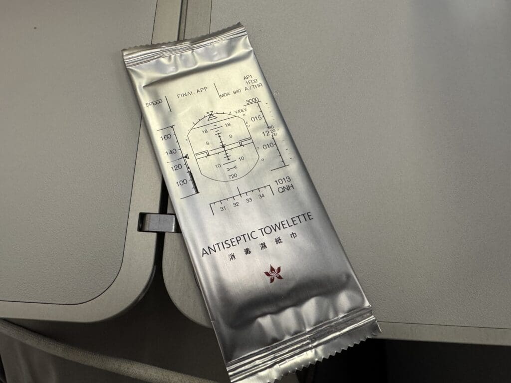 a silver package with text on it