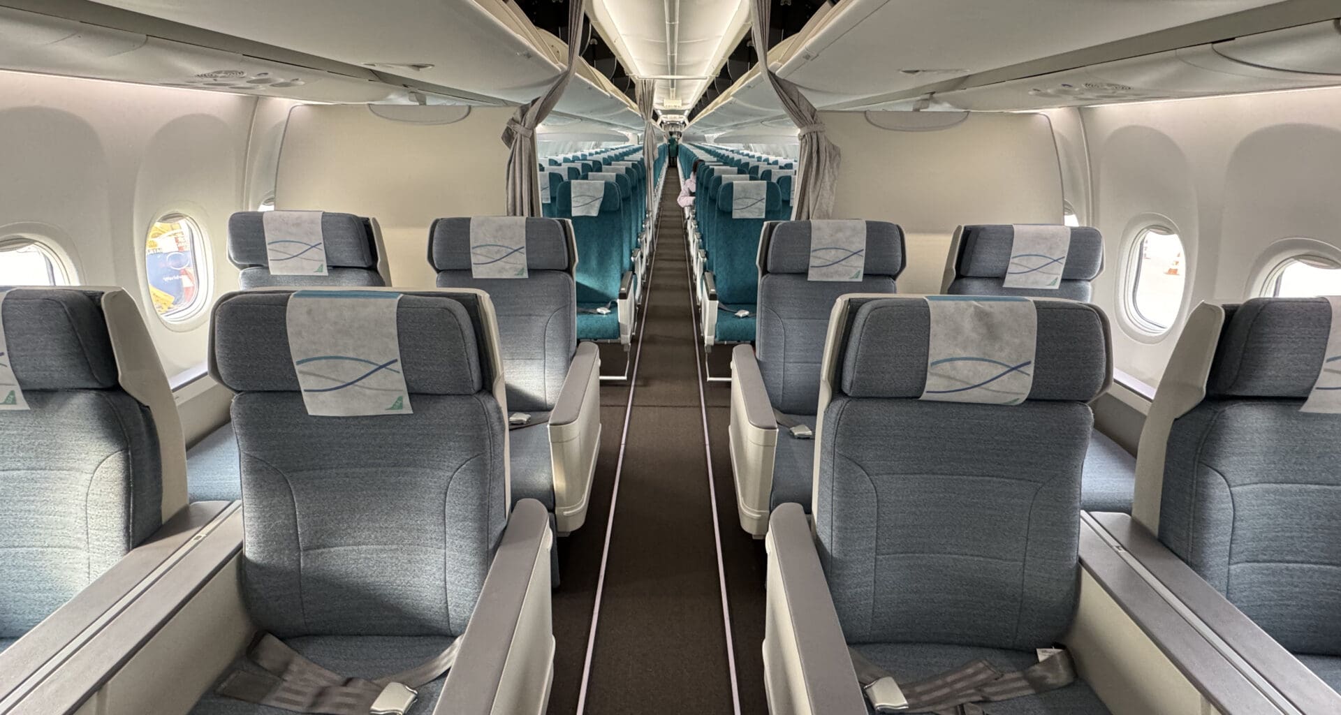 the inside of an airplane