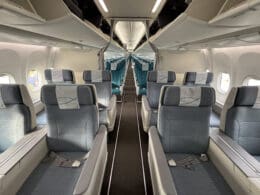 the inside of an airplane