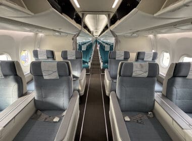 the inside of an airplane