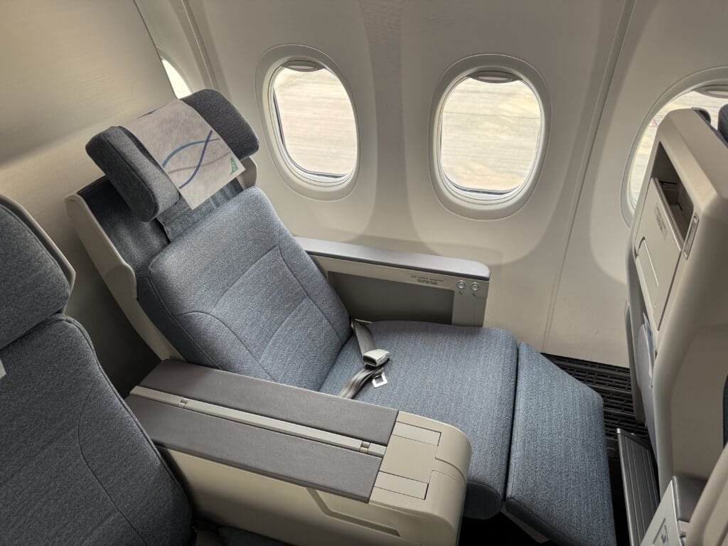 a seat in an airplane