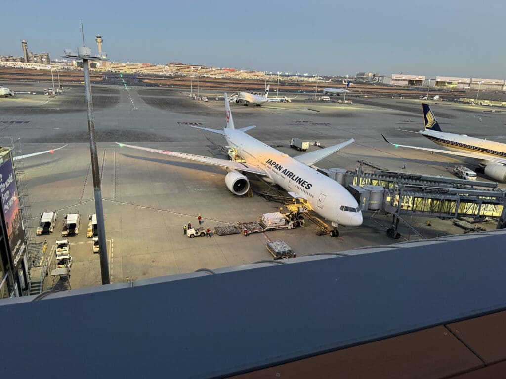 an airplane parked at an airport