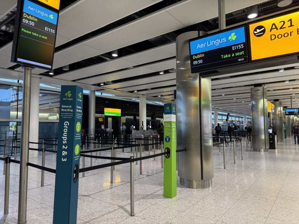 a group of people in an airport