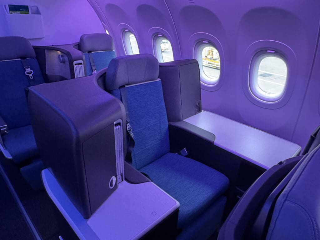 a seat in an airplane