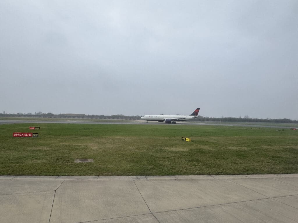 an airplane on the runway