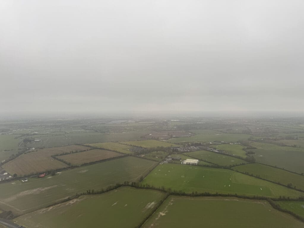 an aerial view of a field
