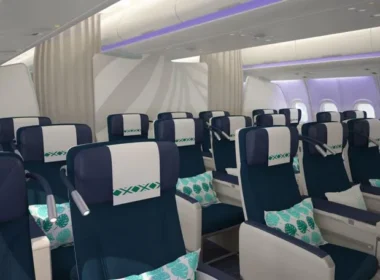 a plane with many seats