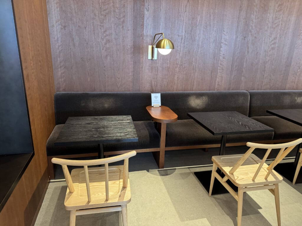 a table and chairs in a room