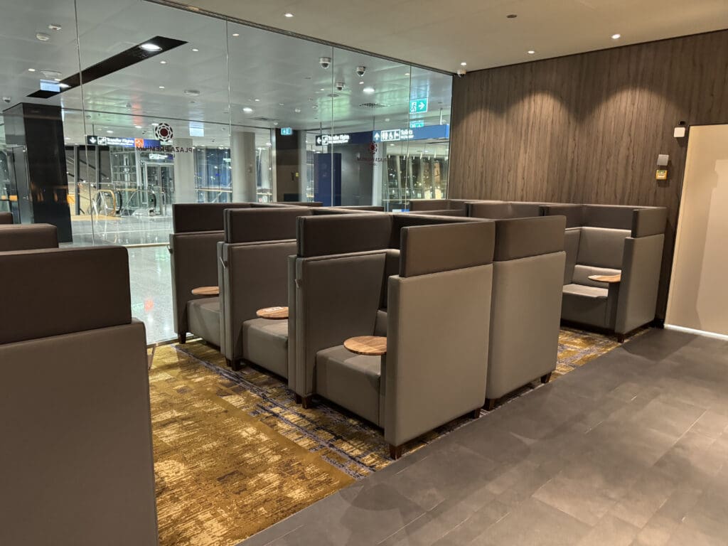 a group of chairs in a room