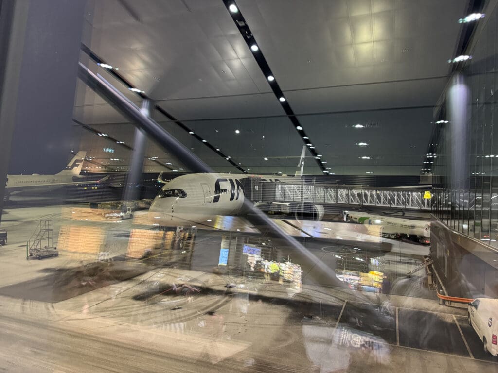 a plane in a building