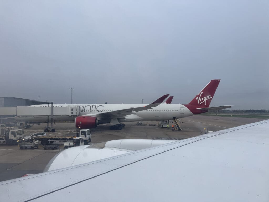 a plane on the runway