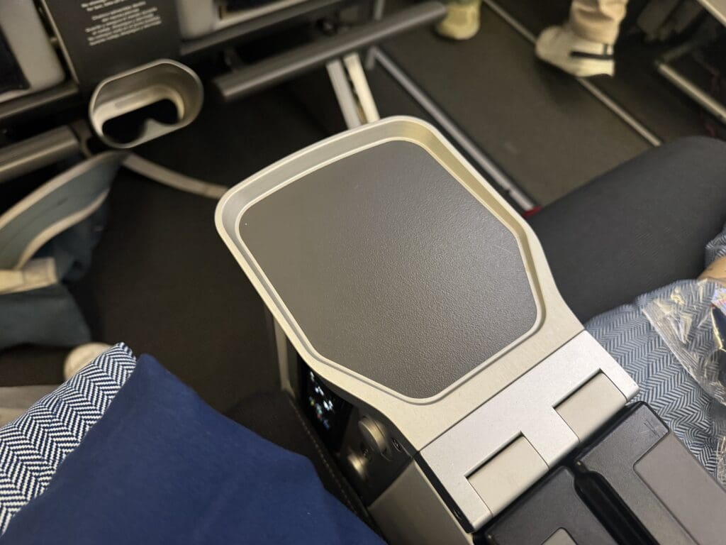 a seat with a black cover