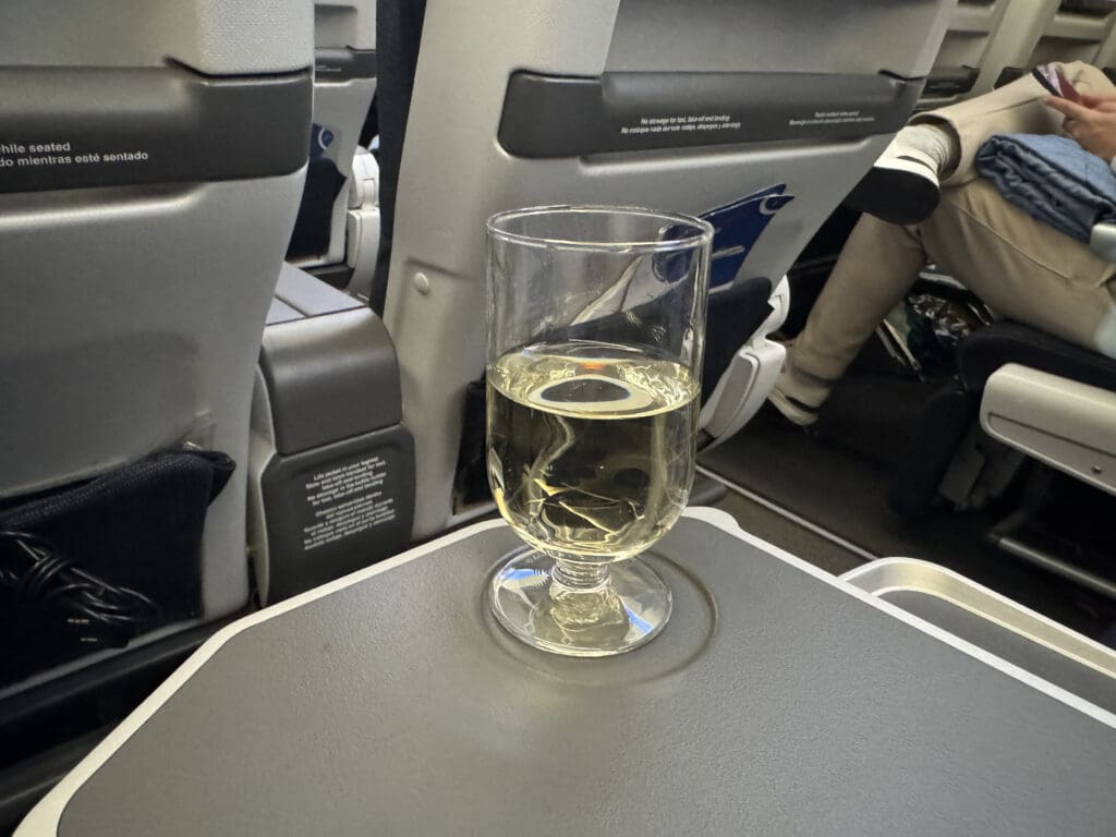 a glass of wine on a table