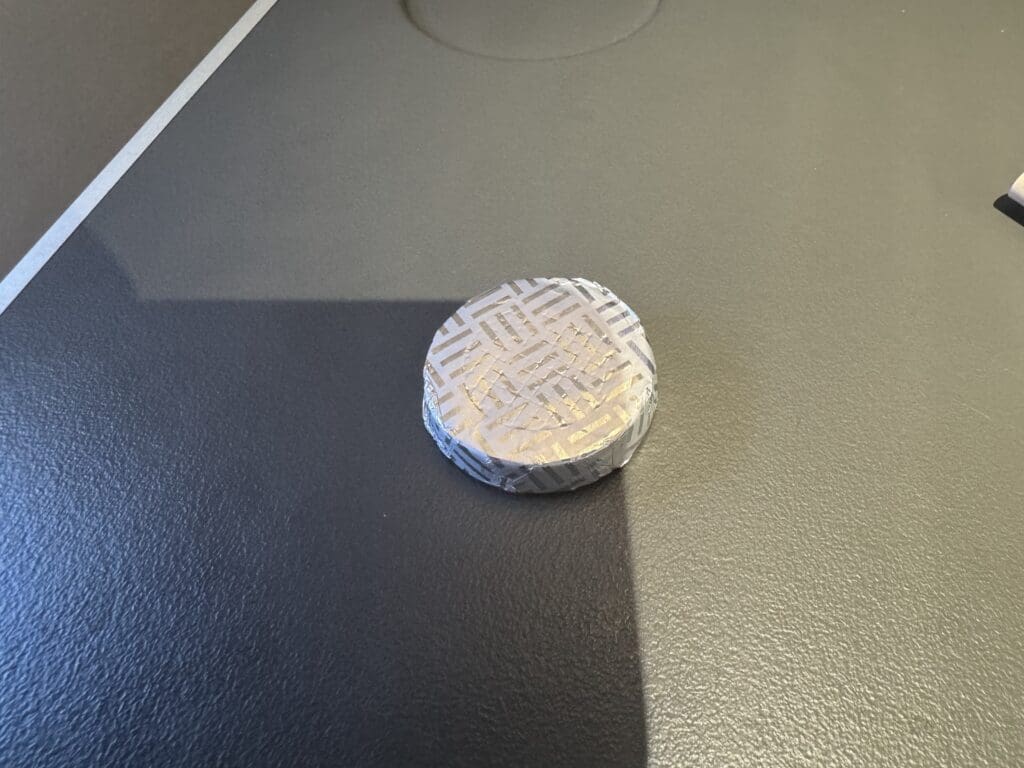 a round object on a table