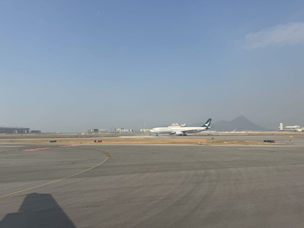 an airplane on the runway