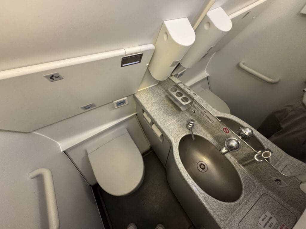 a bathroom with a sink and toilet