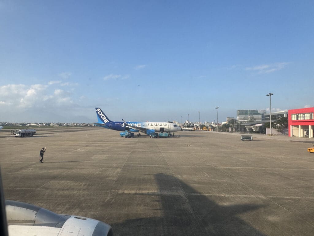 an airplane on the runway