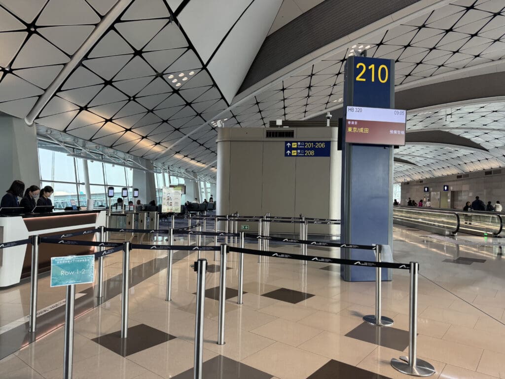 a check in area in an airport