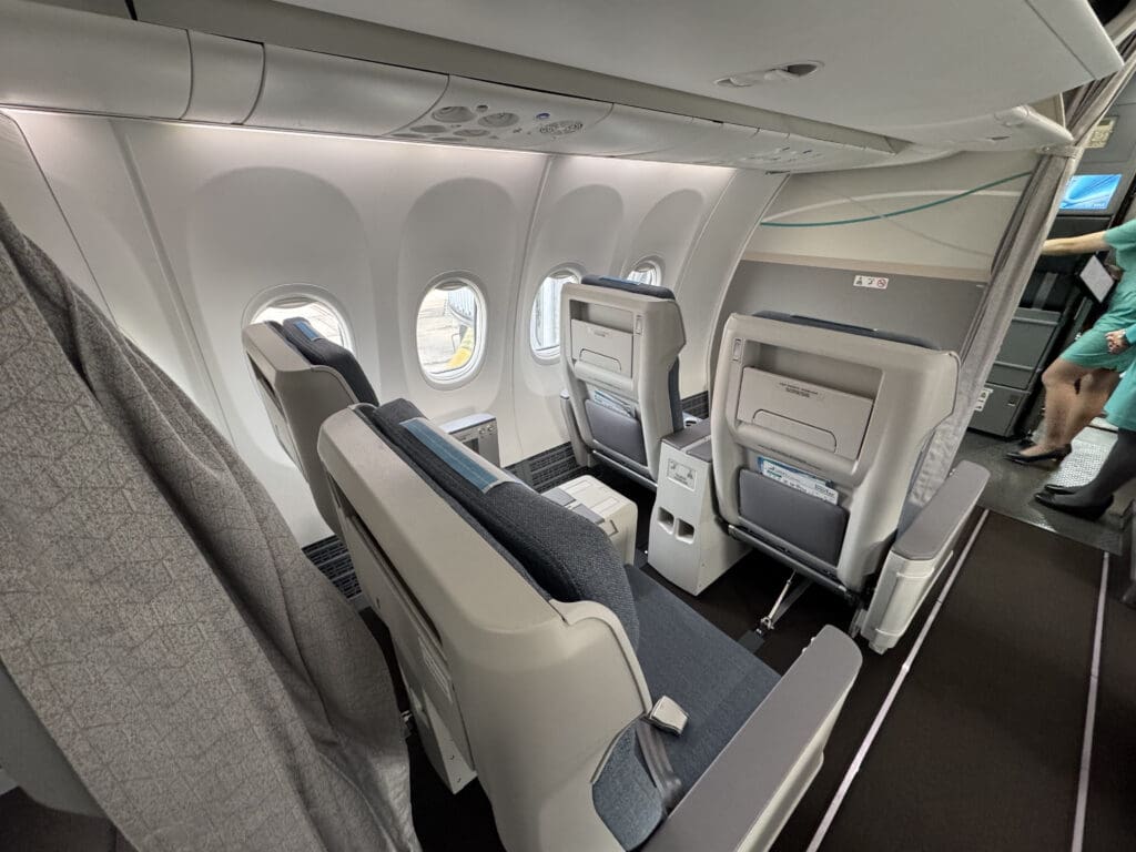 the inside of an airplane