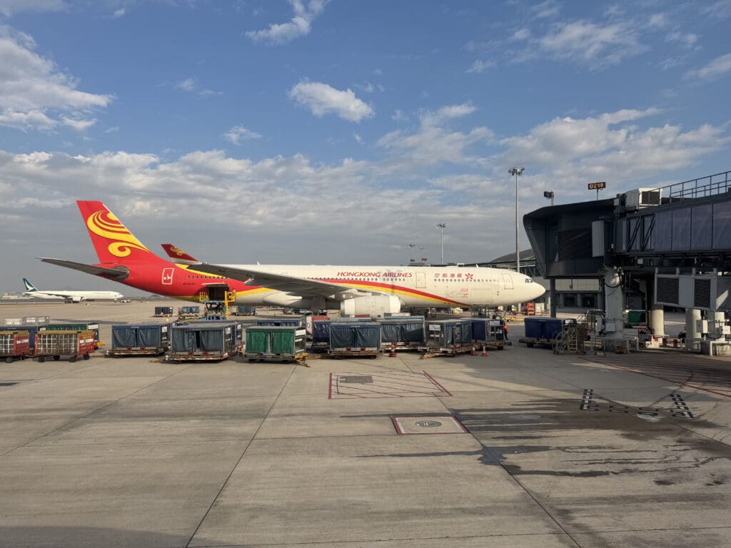 an airplane parked at an airport