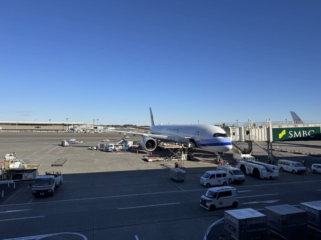 an airplane parked at an airport
