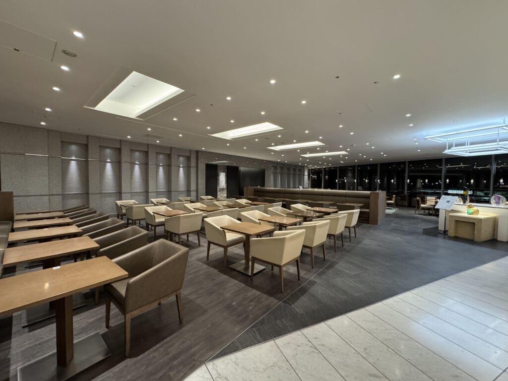 a room with tables and chairs