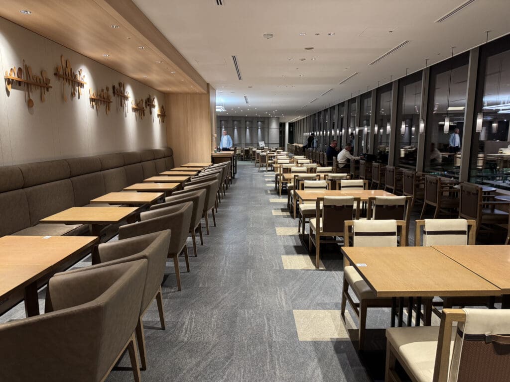 a room with tables and chairs