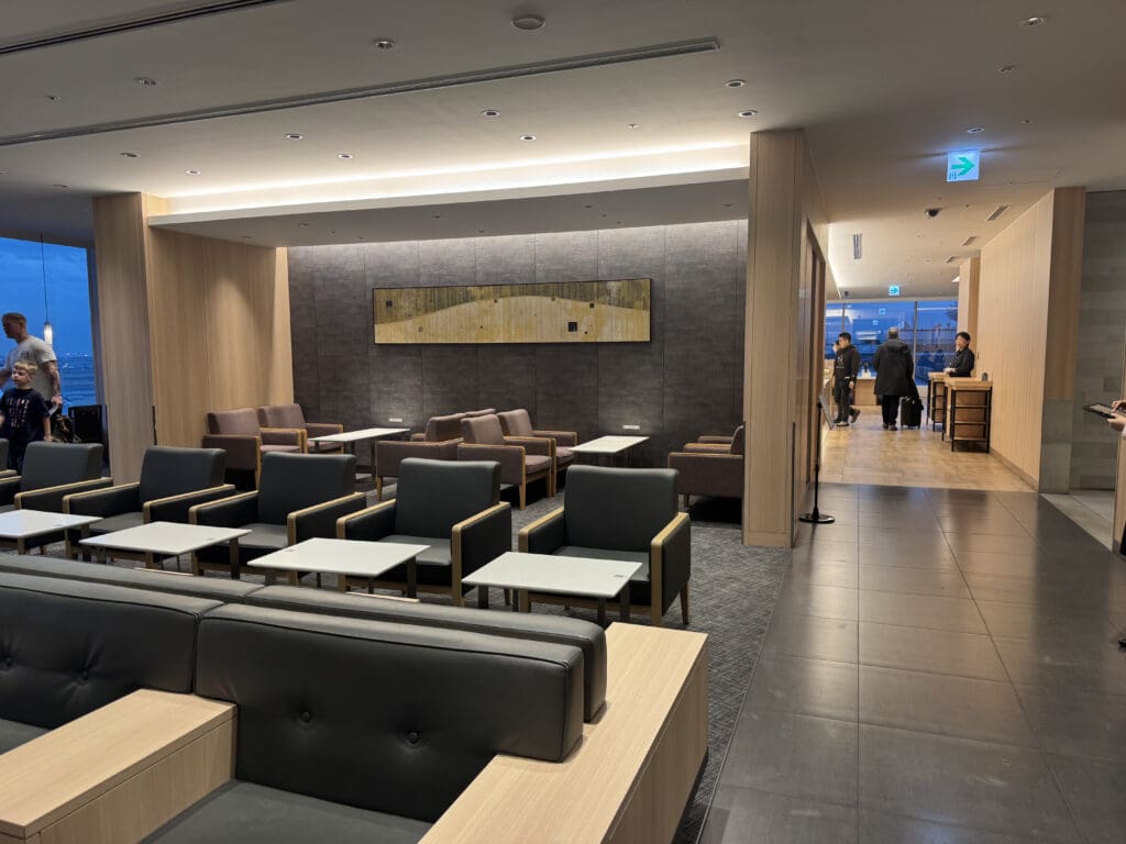 a room with chairs and tables