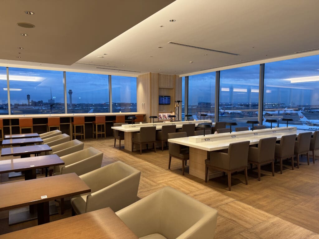 a room with tables and chairs