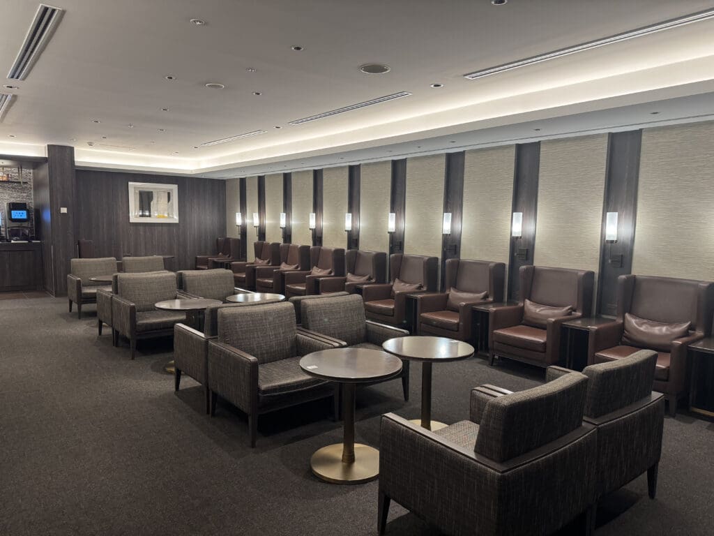 a room with chairs and tables