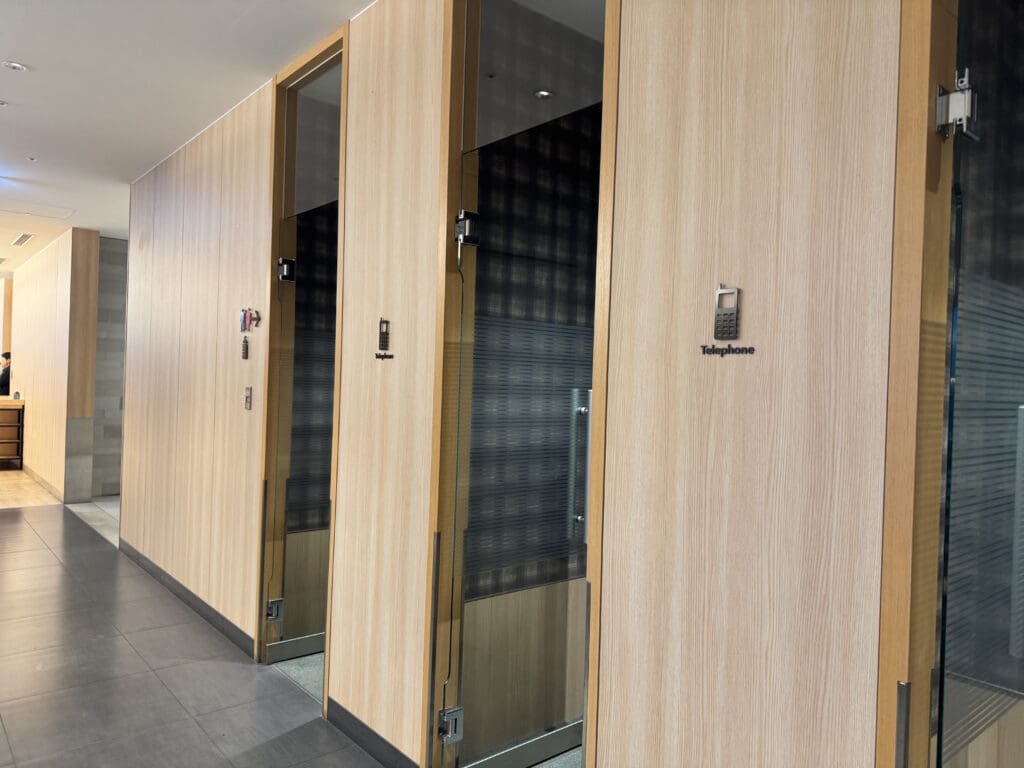 a row of doors in a hallway