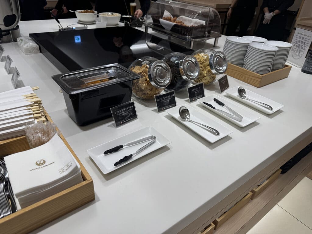 a table with food items on it