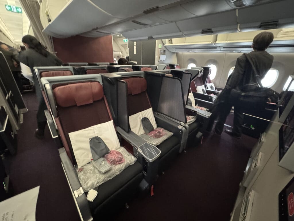 a group of seats in an airplane