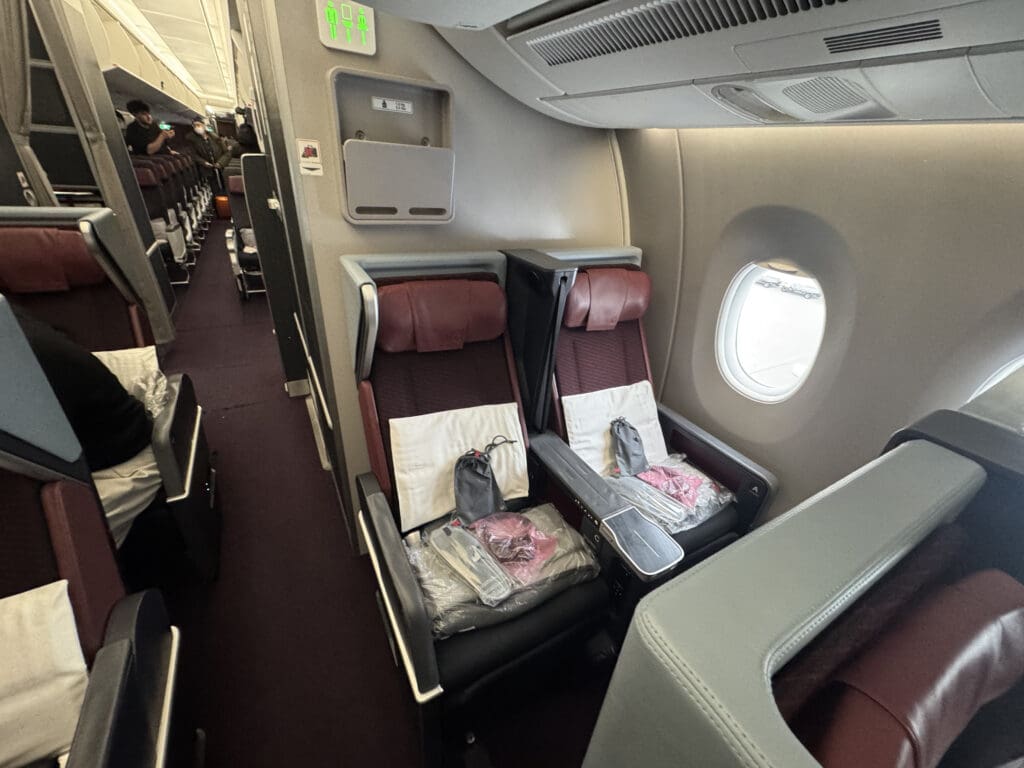 a seat on an airplane