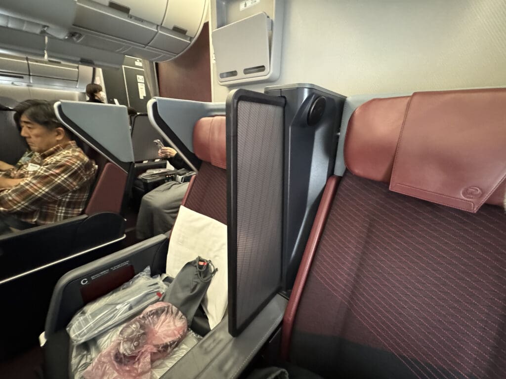 a person sitting in an airplane