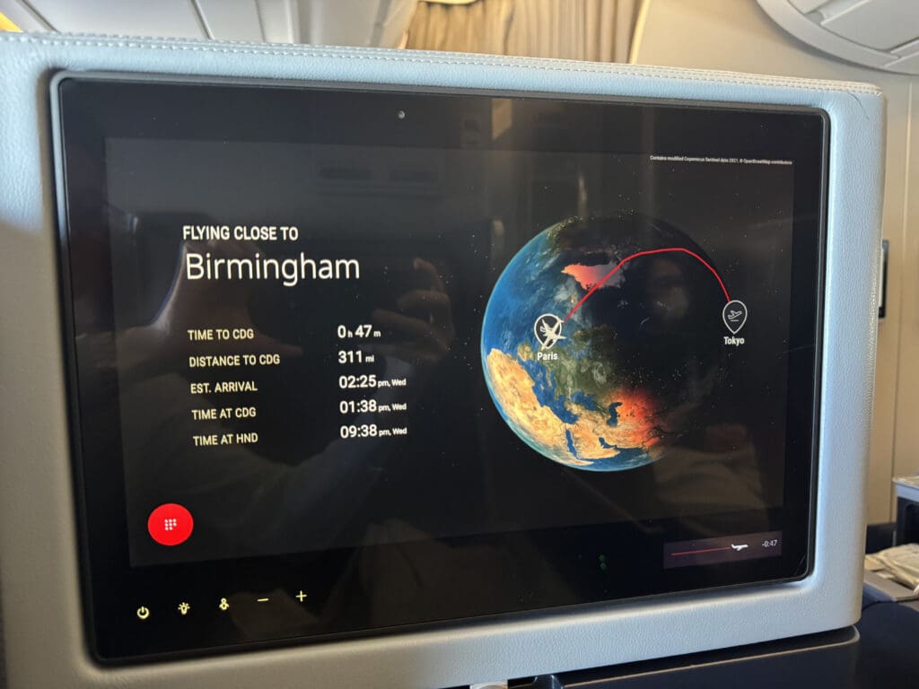 a screen with a picture of the earth