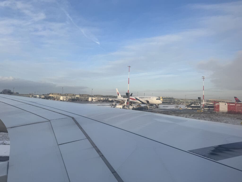 an airplane on the runway
