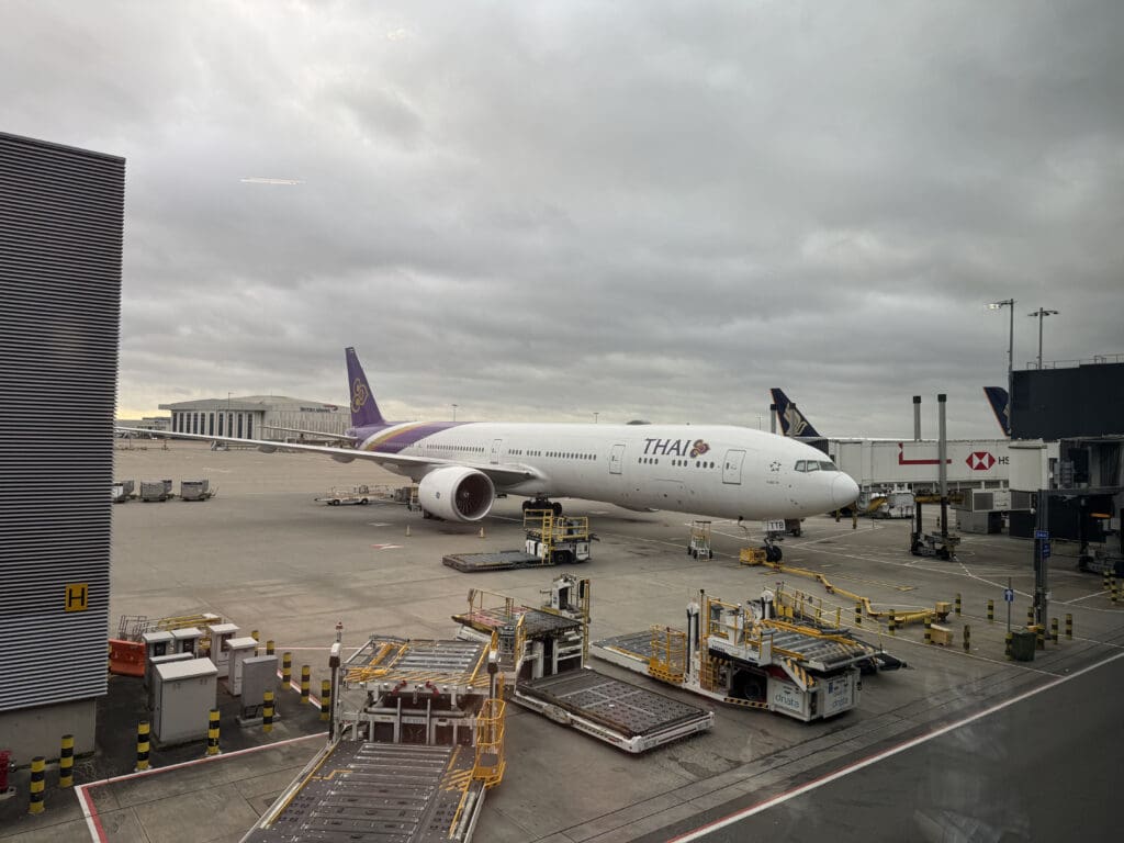 an airplane at an airport