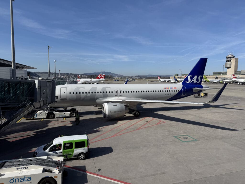 a plane parked at an airport