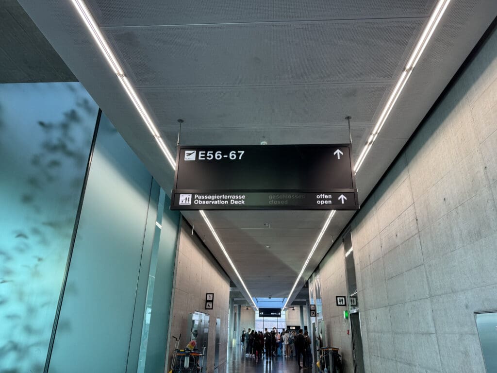 a sign in a building