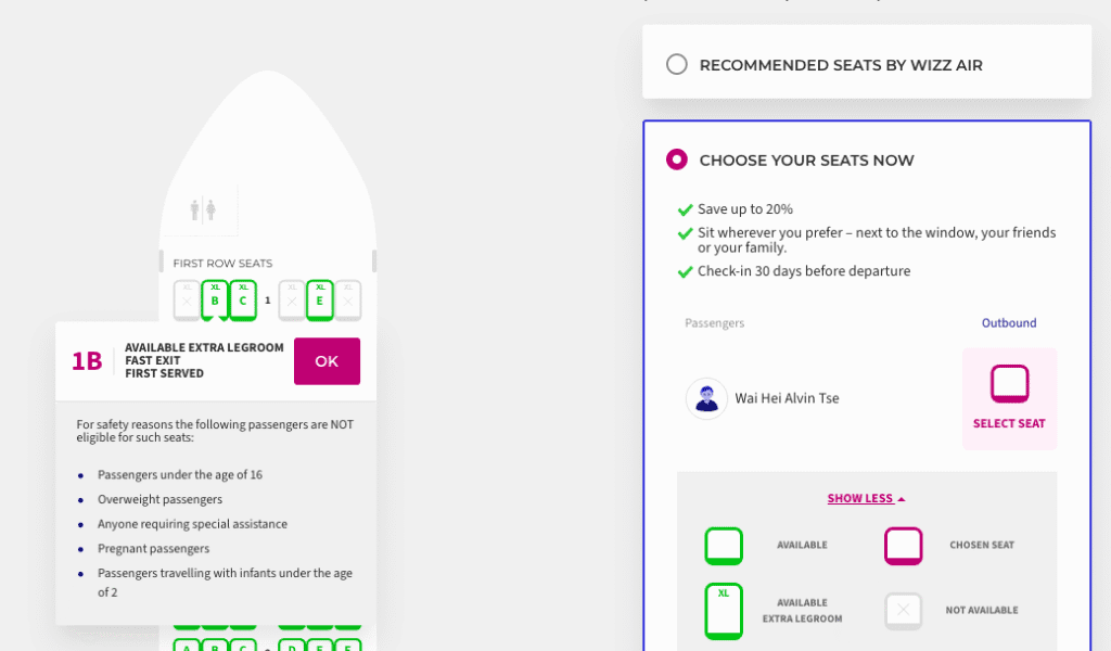screens screenshot of a seat