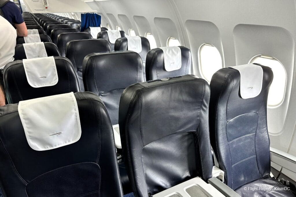 a row of seats on an airplane