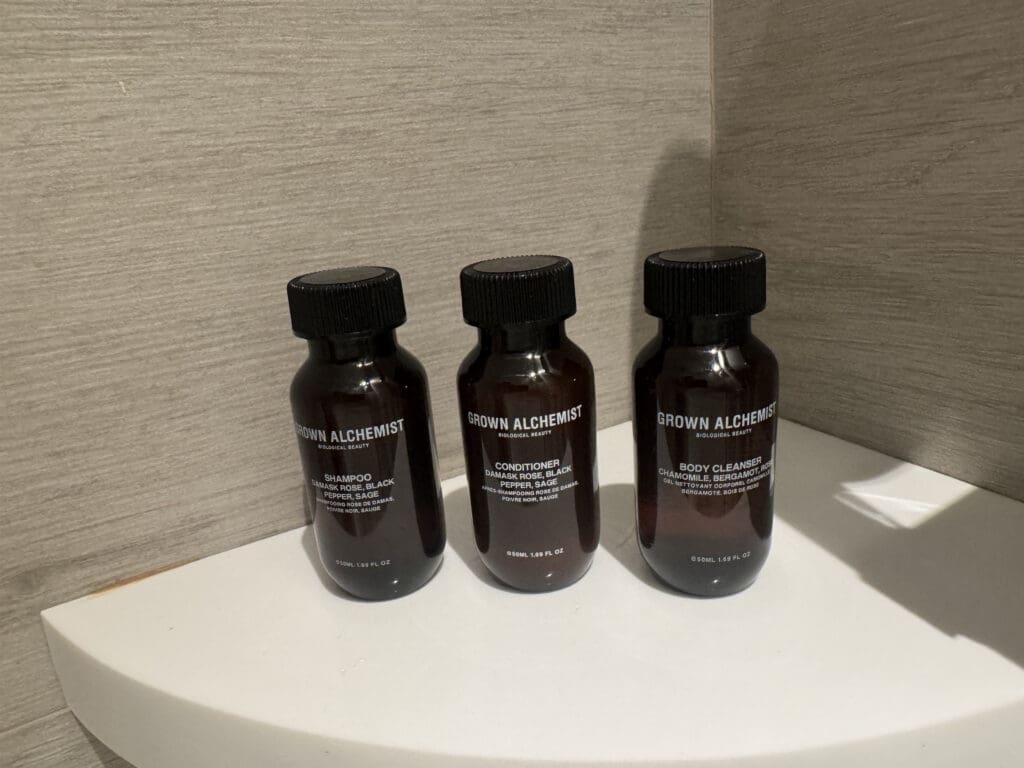 a group of brown bottles with white text on them