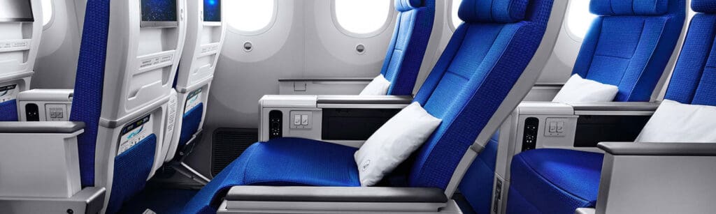 a seat in an airplane