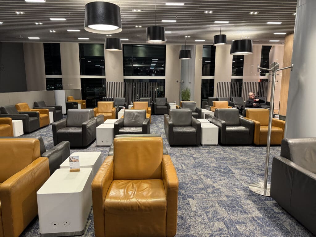 a room with chairs and tables