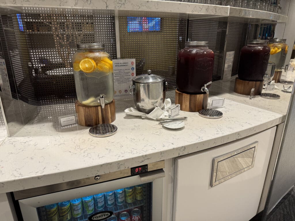 a group of jars of liquid on a counter