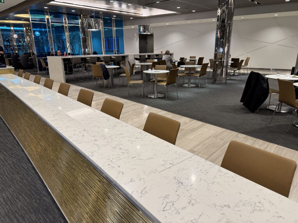 a room with tables and chairs