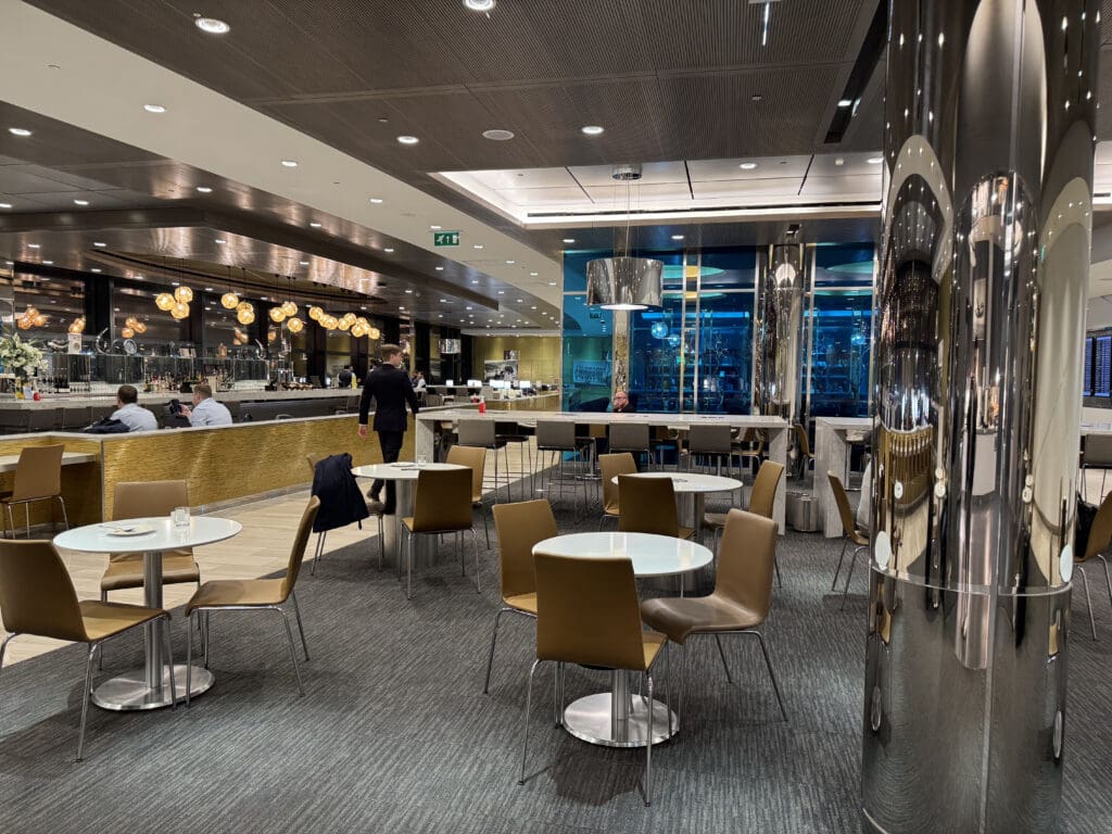 a room with tables and chairs