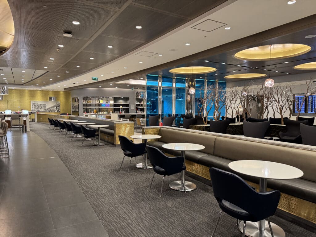 a room with tables and chairs